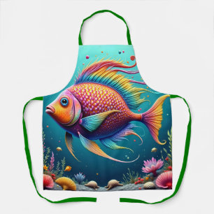 Schürze mit einem glücklichen Fisch