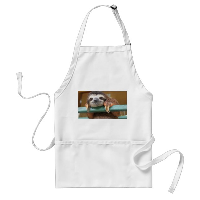Schürze mit Sloth, 3 Taschen mittlerer Länge (Vorne)
