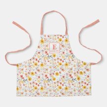Schürze mit Wildblumen-Monogramm