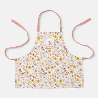 Schürze mit Wildblumen-Monogramm