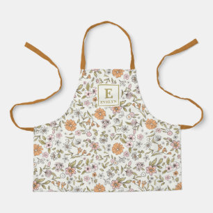 Schürze mit Wildblumen-Monogramm