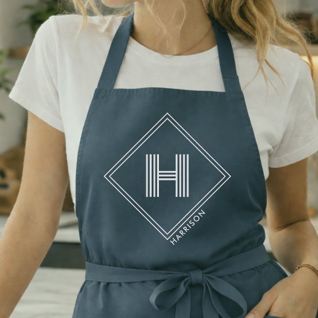 Schürze | Moderne geometrische monogrammierte Init (Von Creator hochgeladen)