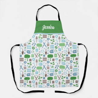 Schürze personalisiert Gartenmuster