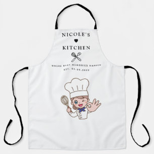 Schürze Personalisierte Küche Name & Koch Cartoo
