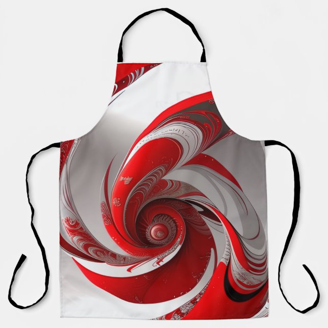 Schürze/Roter Swirl/LRG/Überblenddruck Schürze (Vorderseite)
