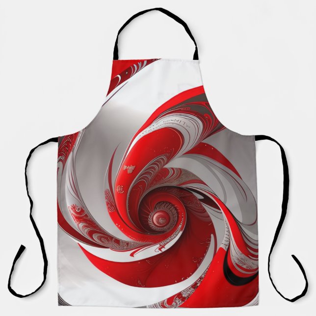Schürze/Roter Swirl/LRG/Überblenddruck Schürze (Vorderseite)
