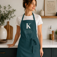 Schürze Türkise Anfangsbuchstabe Name Maßgeschne