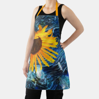 Schürze Van Gogh-Stil Sonnenblumen Nacht Szene Des