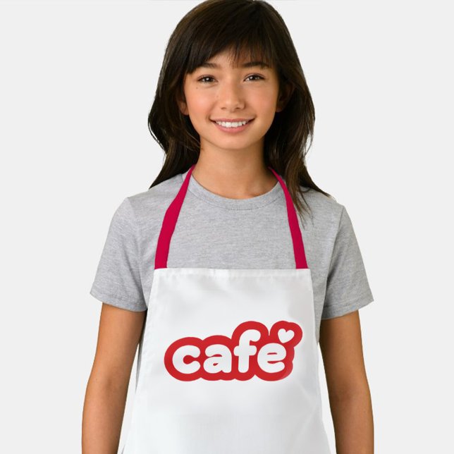 Schürze von Red Kids mit "Café" (Kids' Apron with "Café" Lettering)