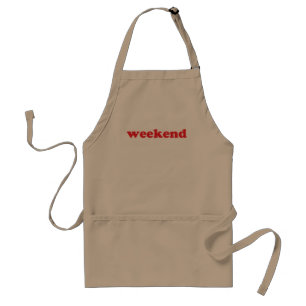 Schürze "Weekend" mit roten Buchstaben