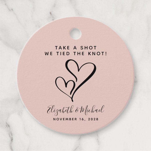 Schuss, dass wir die Blusenhochzeit am Knoten vers Geschenkanhänger (Vorderseite)