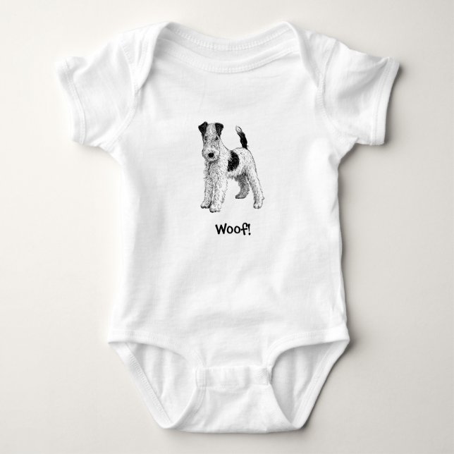 Schuss! Hündchen-Baby-Bodysuit - Foxterrier Baby Strampler (Vorderseite)