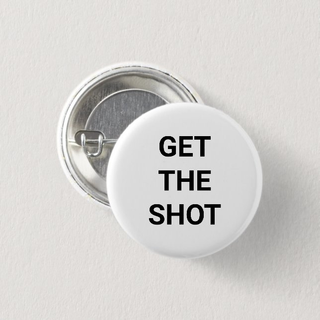 Schuss, Impfung, Schwarz-weißes Button (Vorne & Hinten)