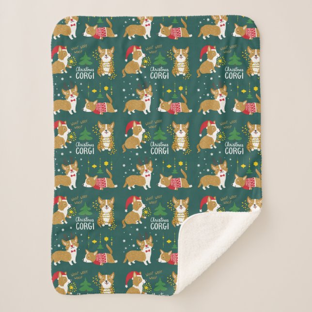 Schuss-Schuss-Schuss des Weihnachtscorgi-| Sherpadecke (Vorderseite)