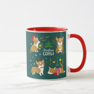 Schuss-Schuss-Schuss des Weihnachtscorgi-  Tasse