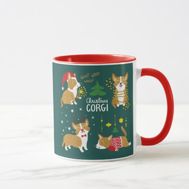 Schuss-Schuss-Schuss des Weihnachtscorgi-| Tasse (Rechts)