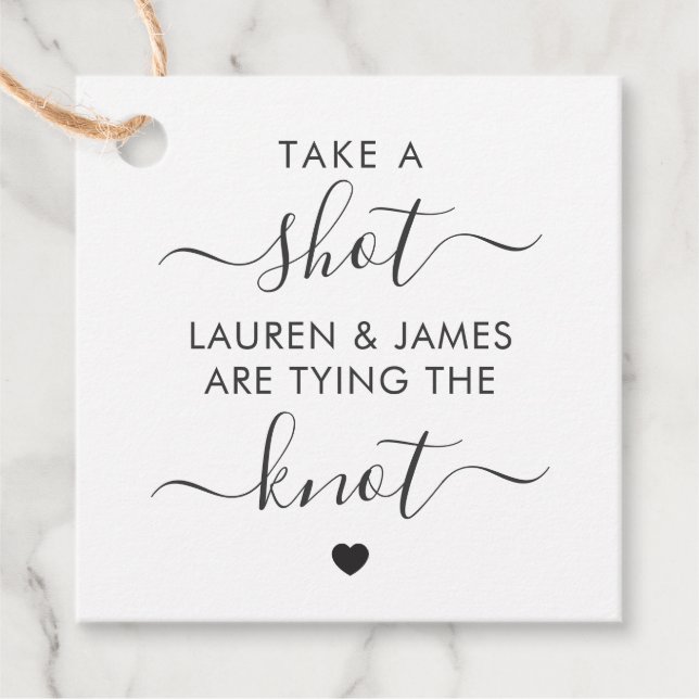 Schuss, sie binden die Knotenhochzeit Geschenkanhänger (Vorderseite)