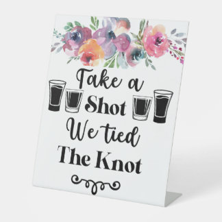Schuss, wir tippen die Blütenhochzeit des Knotens Sockelschild