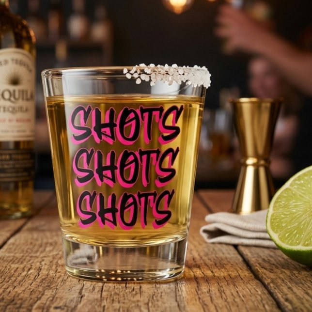 Schüsse Schüsse Schüsse Rosa Shotglas Schnapsglas (Von Creator hochgeladen)