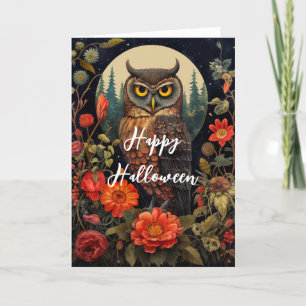 Schüssel bei Nacht mit Vollmond Halloween Feiertagskarte