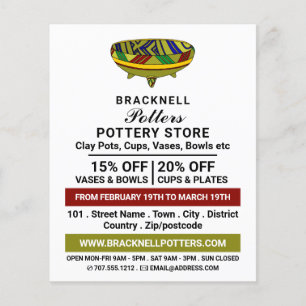 Schüssel dekorieren, Keramik-Geschäft, Potter-Werb Flyer