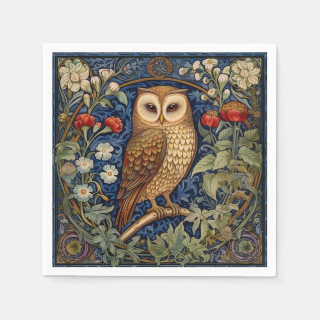 Schüssel im Garten William Morris Stil Serviette (Vorderseite)
