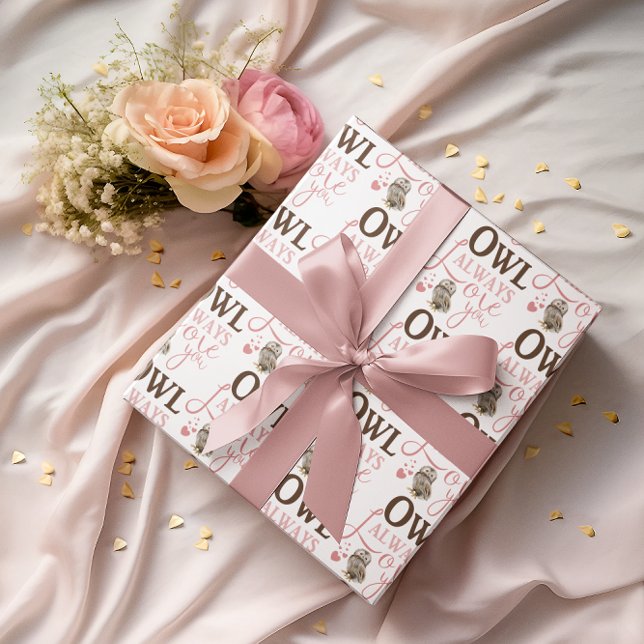 Schüssel immer Liebe Sie wackeln Papierblätter Geschenkpapier Set (Celebrate someone special with these, "Owl always love you" wrapping paper sheets! )