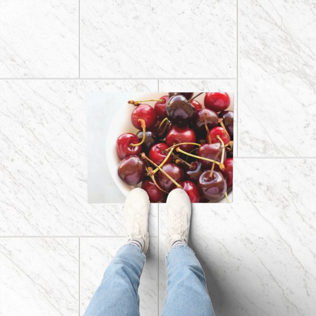 Schüssel mit Kirschen Fußmatte (Indoor)