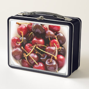 Schüssel mit Kirschen Metall Brotdose