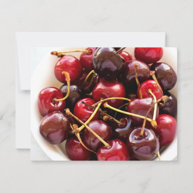 Schüssel mit Kirschen Save The Date (Vorderseite)