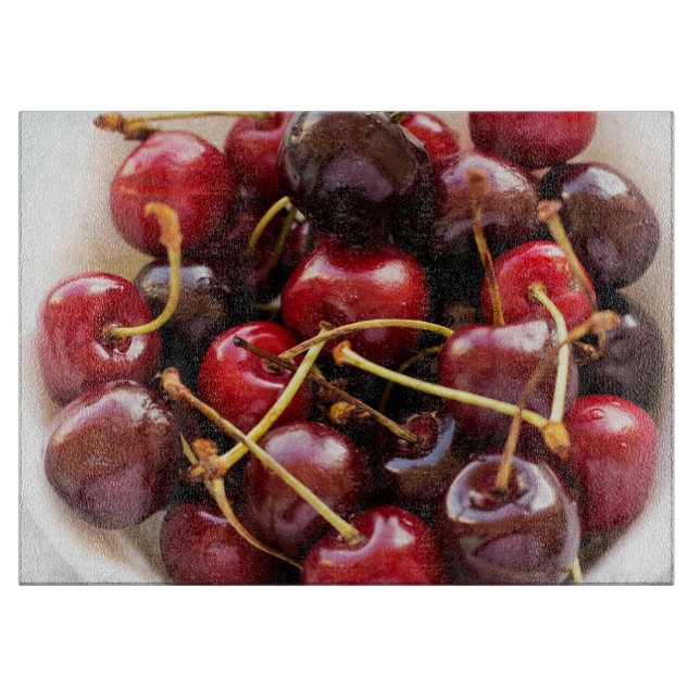 Schüssel mit Kirschen Schneidebrett (Vorderseite)