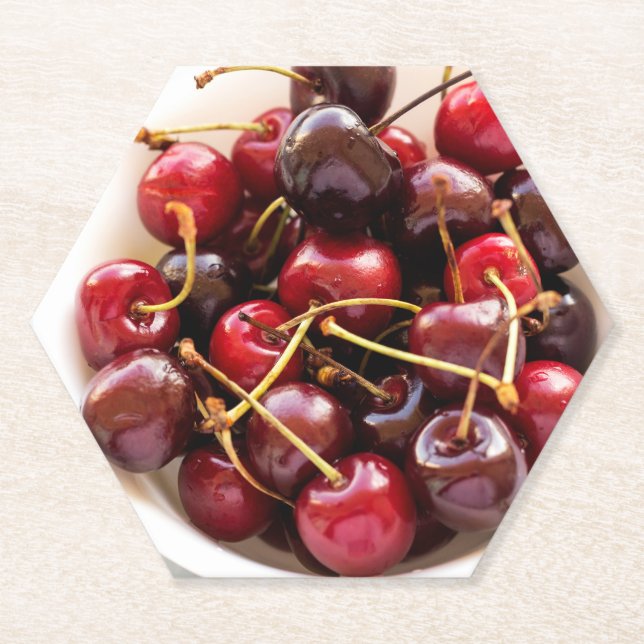Schüssel mit Kirschen Untersetzer (Vorderseite)