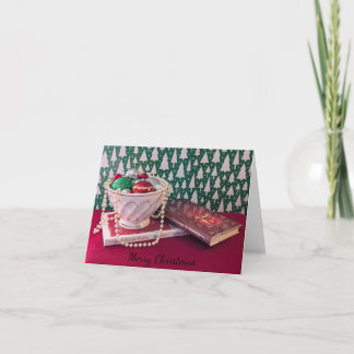 Schüssel mit Ornamenten Feiertagskarte