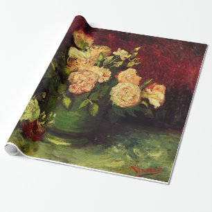 Schüssel mit Peonies und Rose, Vincent van Gogh. Geschenkpapier