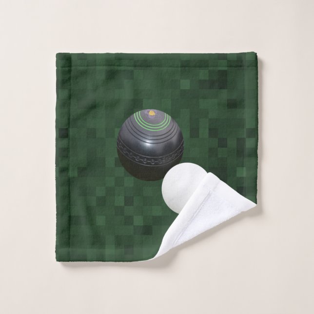 Schüssel mit schwarzem Rasen und Jack auf grün, Waschlappen (Waschlappen)