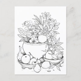 Schüssel Obst Pflanze Malbare Postkarte