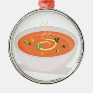Schüssel Suppe Silbernes Ornament