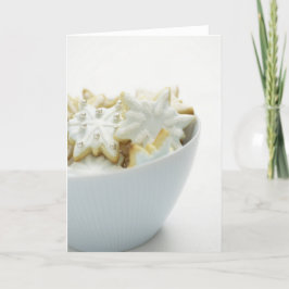 Schüssel Weihnachtsplätzchen-Karten und Aufkleber Feiertagskarte