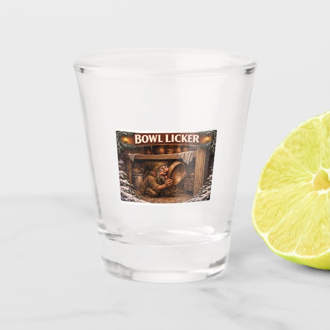 Schüssellecker Isländischer Yule Lad Schnapsglas (Vorderseite)