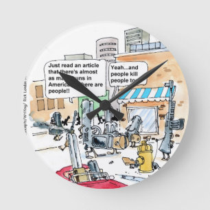 Schusswaffen töten keine lustigen Geschenke, T-Shi Runde Wanduhr