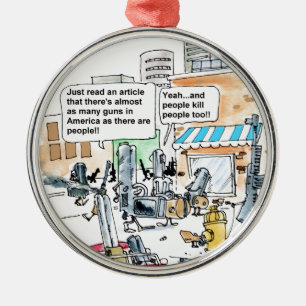 Schusswaffen töten keine lustigen Geschenke, T-Shi Silbernes Ornament
