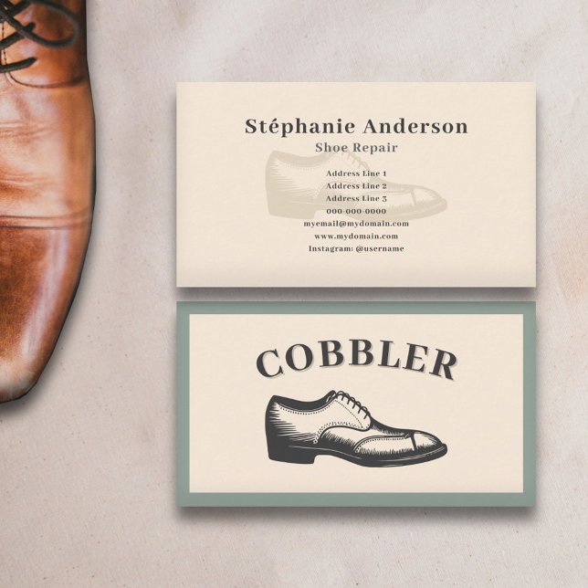 Schuster - Schuhreparatur-Visitenkarte Visitenkarte (Cobbler - Shoe Repair Business Card)