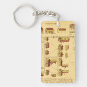 SCHÜTTEL-APPARATdorf-KARTE, 1849 Schlüsselanhänger