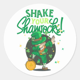 Schüttel dein Kleeblatt, St. Patricks Tag, Slainte Runder Aufkleber