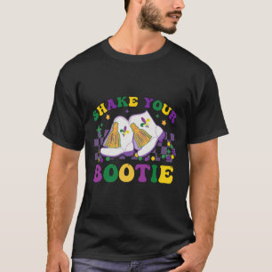 Schüttel deine Mardi Gras-Perlen-Stiefel Karneval T-Shirt