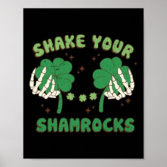 Schüttel deine Shamrocks Lustiger St. Patricks Pad Poster (Vorne)