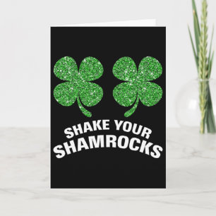 Schüttel deine Shamrocks St. Patrick Tag Grüne Iri Karte