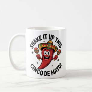 Schütteln Sie das Cinco de Mayo! Red Chili Pepper Kaffeetasse