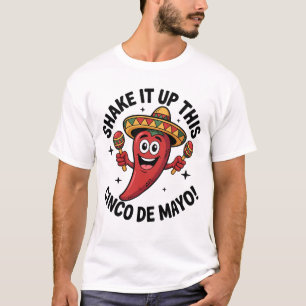 Schütteln Sie das Cinco de Mayo! Red Chili Pepper T-Shirt