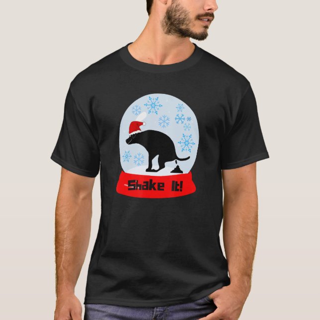 Schütteln Sie es Kackend Dog Globe T-Shirt (Vorderseite)
